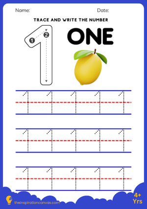 Trace and write the number 1