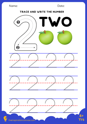 Trace and write the number 2