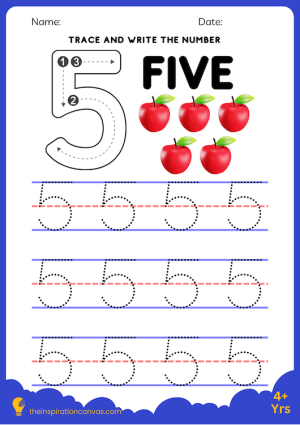 Trace and write the number 5